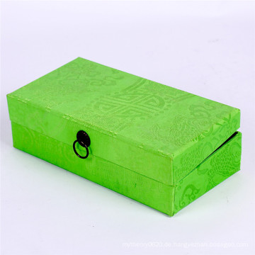 Benutzerdefinierte grüne spezielle Papier Cover Geschenkbox mit Metallschnalle
